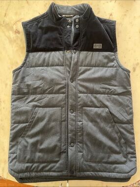 Travis Matthew Quilted Puffer Vest - Navy blue with Blue Yoke